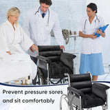 Suzile Wheelchair Cushion Wheelchair Seat Cushion with Straps Recliner Cushion Suitable for 18 Inches Wheelchair Armrest and Supports (Black)