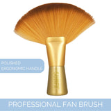 SunFX Finishing Powder Brush | Large Professional Fan Brush for Salon Use | Perfect For Spray Tan Powder
