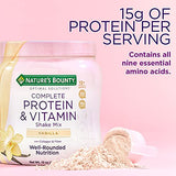 Nature's Bounty Complete Protein & Vitamin Shake Mix with Collagen & Fiber, Contains Vitamin C for Immune Health, Vanilla Flavored,1 Pound (Pack of 1)