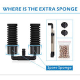 hygger Sponge Filter, Aquarium Filter Double Sponge Replaceable Media with 4 Biochemical Sponges and 1 Bag of Filtered Ceramic Balls Ultra Quiet Filter Fish Tank (S/M)