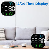 SZELAM Digital Wall Clock, 10.5” LED Digital Alarm Clock Large Display with Remote Control, Date and Temperature, Auto Dimming, Day of Week, for Living Room Office Bedroom Decor Elderly - Mixed