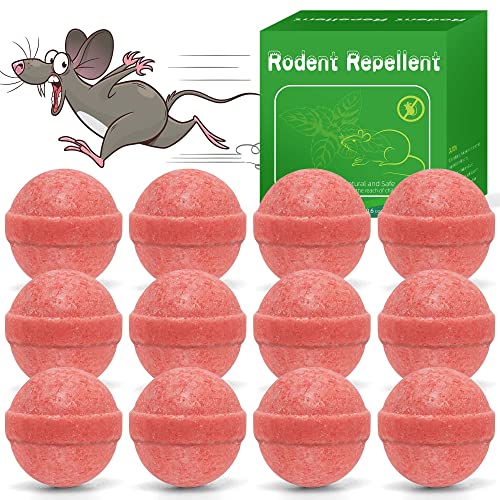 12 Pcs Natural Mouse Repellent Peppermint Oil to Repel Mice and Rats, Rodent Repeller for Car Engines Home Kitchen Indoor Outdoor,Keep Moles & Voles Out of Your Lawn and Garden, Pet Safe