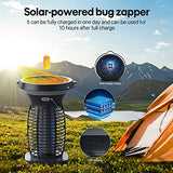 Jinyeda Solar Bug Zapper, Cordless Mosquito Killer Lamp for Indoor and Outdoor, Battery Powered Night Bug Lights Fly Zapper, IP44 Waterproof Mosquito Zapper Perfect for Home, Backyard, Patio, Camping