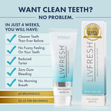 LIVFRESH Toothpaste Gel, Clinically Proven to Remove Plaque 250% Better, Improves Gum Health 190% Better, Prevents & Reduces Tartar, Freshens Breath, SLS Free, Non-Foaming Dental Gel, Peppermint