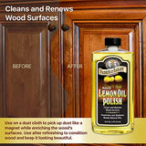 PARKER & BAILEY LEMON OIL POLISH - Natural Lemon Scented Wood Cleaner & Furniture Polish, Cleans, Renews, Restores & Rejuvenates Wood Surfaces, 16oz