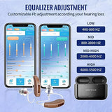 Bluetooth Hearing Aids Rechargeable with Noise Cancelling | dolphin hearing APP | Hearing Test Hearing Aids with Bluetooth | Auto-On/Off 4 Listening Programs with Tinnitus Masking (Brown)