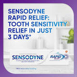 Sensodyne Rapid Relief Toothpaste for Sensitive Teeth, Mint with Fluoride, Adult Sensitive Toothpaste for Painful Teeth and Gums, Long Lasting Protection, 3.4 oz (Pack of 3)