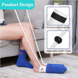 Sock Aid Device for Seniors Kit (Sock Aide and Dressing Stick) - Sock Helpers to Put on Your Socks No Bending - 35" Adjustable Extended Shoe Horn & Sock Puller Aid Easy On and Off