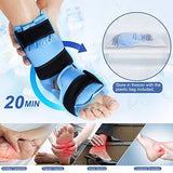 REVIX Ankle Ice Pack Wrap for Foot Pain Relief and Feet Injuries, Reusable Gel Ice Cold Packs for Achilles Tendonitis, Plantar Fasciitis, Sprained Ankles and Heels