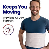 Hernia Belt for Men and Women – Beige Abdominal Binder Belly Band For Umbilical Hernias & Navel Belly Button Hernias With Compression Pad For Hernia Support and Stomach Hernia Brace Pain Relief (L/XL)