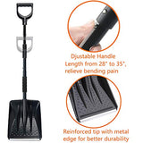 Elefama 3-in-1 Snow Shovel Kit for Car Emergency Driveway Snow Removal with Ice Scraper and Snow Brush Window Windshield Portable Collapsible Snow Shovel for Backyard Trucks SUV Deck Stairs