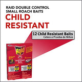Raid Double Control Small Roach Baits, Child Resistant, For Indoor Use, Kills Roaches for 3 Months, 12 Count