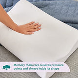 Sleep Innovations Memory Foam Contour Pillow, Travel Size, Head, Neck, and Shoulder Alignment, Side and Back Sleepers, Medium Support