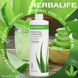 Herbalife Herbal Aloe Concentrate Pint: Original Flavor 16 FL Oz (473 ml) for Digestive Health with Premium-Quality Aloe, Gluten-Free, 0 Calories, 0 Sugar, Naturally Flavored