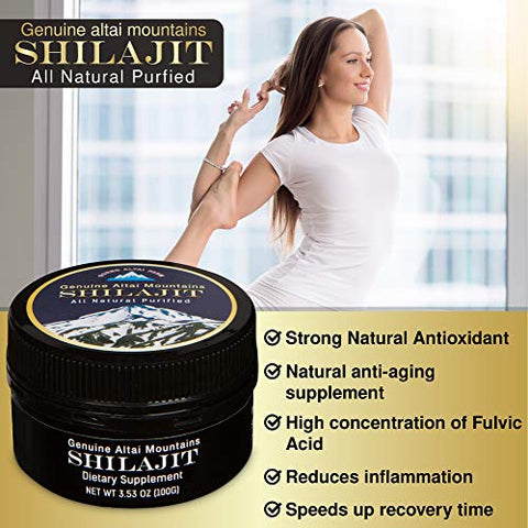 Sayan Pure Shilajit Resin 100g (660 Servings) 5 Month Supply Highly Potent Organic Fulvic Acid Supplement - Energy Boosting Detox Supports Immune System, Memory, and Focus