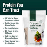 Natural Force - Pure Organic Bone Broth Protein Powder, Grass-Fed & Keto Certified, Types I, II & III Collagen, Unflavored, Perfect for Soups & Cooking, 10.8 oz