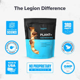 LEGION Plant+ Vegan Protein Powder, Chocolate - Rice and Pea, Plant Based Protein Blend. Gluten Free, GMO Free, Naturally Sweetened and Flavored, 20 Servings, (Chocolate)