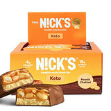 Nick's Protein Bars Chocolate Peanut | 15g protein | 190 calories | Low Carb Keto Friendly Snacks No Added Sugar (Multipack 12 bars x 50g)