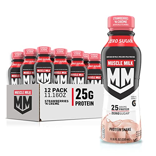 Muscle Mik Genuine Shake, Strawberry, 11.16 Fl Oz Bottles (Pack of 12)