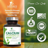 Calcium 1200 mg Plus Vitamin D3, Bone Health & Immune Support - Nature's Calcium Supplement with Extra Strength Vitamin D for Extra Strength Carbonate Absorption Dietary Supplement - 240 Tablets