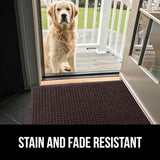 Gorilla Grip Ultra Absorbent Moisture Guard Doormat, Absorbs Up to 5.7 Cups of Water, Stain and Fade Resistant, Spiked Rubber Backing, All Weather Mats Capture Dirt, Indoor Outdoor, 35x23, Coffee