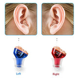 IncenSonic CIC Digital Hearing Aid Invisible Ear Sound Amplifier Hearing Aids For Adults Small and Tiny (Red&Blue)
