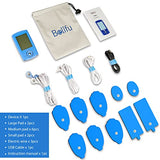 Belifu Dual Channel TENS EMS Unit 24 Modes Muscle Stimulator for Pain Relief Therapy, Electronic Pulse Massager Muscle Massager with 10 Pads, Dust-Proof Drawstring Storage Bag, Fastening Cable Ties