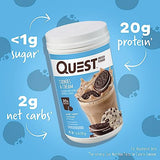 Quest Nutrition Cookies & Cream Protein Powder; 20g Protein; 1g Sugar; Low Carb; Gluten Free; 1.6 Pound; 24 Servings