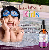 Healthy Genetics Liquid Probiotics for Kids & Toddlers | + Prebiotic + Ginger Root | Acidophilus Probiotic | Dairy Free | Vegan | Non-GMO | Gluten Free | 30-60 Servings