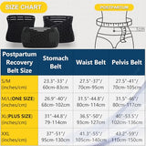 3 in 1 Postpartum Belly Wrap - Recovery Belly/Waist/Pelvis Belt Black Postpartum Belly Band,Black One Size