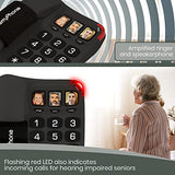 Big Button Phone for Seniors - Corded Landline Telephone - One-Touch Dialling for Visually Impaired - Amplified Ringer with Loud Speaker for Hearing Impaired, Ergonomic Non-Slip Grip