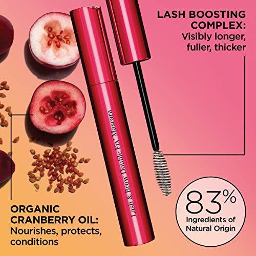 Clarins Lash & Brow Double Fix Mascara | 2-In-1 Waterproof Lash & Brow Setting Mascara | 12 Hour Hold | Protects, Nourishes and Conditions | Waterproof, Sweatproof and Smudgeproof | 0.2 Oz