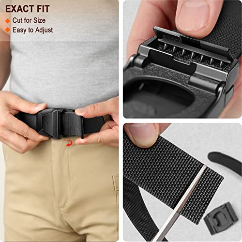 BULLIANT Tactical Belt for Men Gift,Holster Hiking Rigger Web Casual Work Belt 1.5" with Heavy Duty Quick Release Buckle(Black,52"-56" Waist Adjustable)