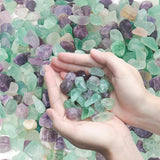 T4U Fluorite Aquarium Gravel Rocks 3 Lbs, Crystals Chip Bulk for Fish Tank, Decorative Pebbles Bulk for Plants, Vase Filler Stones, Natural Quartz Chips Stones for Decoration, Healing Crystal