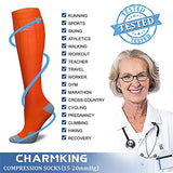 CHARMKING Compression Socks for Women & Men (8 Pairs) 15-20 mmHg Graduated Copper Support Socks are Best for Pregnant, Nurses - Boost Performance, Circulation, Knee High & Wide Calf (S/M, Multi 15)