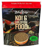 Blue Ridge Fish Food Pellets [5lb], Koi and Goldfish Growth Formula, Floating 3/16" Pellet, Balanced Diet