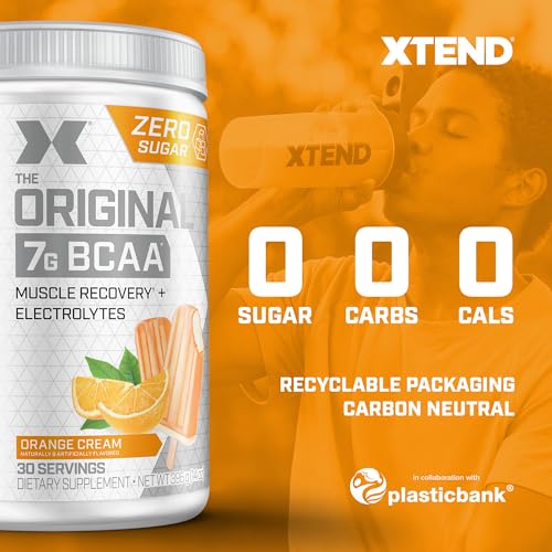 XTEND Original BCAA Powder Orange Cream | Sugar Free Post Workout Muscle Recovery Drink with Amino Acids | 7g BCAAs for Men & Women | 30 Servings