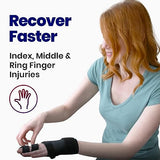 Trigger Finger Splint Finger Brace – Supports Two or Three Fingers. Help Broken Fingers Hand Contractures, Arthritis, Tendonitis, Mallet Fingers or Hand Splint for Metacarpal (Left XSmall)