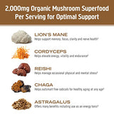 Om Mushroom Superfood Coffee Latte Blend Mushroom Powder, 8.47 Ounce Canister, 30 Servings, Lion's Mane, Cordyceps, Reishi, Chaga, Energy & Mental Clarity Support Supplement