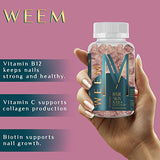 WEEM Hair Skin and Nails Gummies - Vegan biotin Vitamins for Women & Men Supports Healthy Hair & Faster Hair Growth, Stronger Nails, Healthy Skin, Extra Strength 10,000mcg (1)