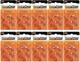 Hearclear Size 13 Hearing Aid Batteries Orange Tab + Keychain (60 Batteries)