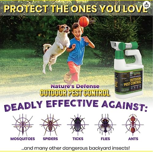 Trifecta Natural Outdoor Pest Control Spray & Backyard Insect Repellent | Kills on Contact & Repels Bugs | Natural, Non-Toxic, Plant-Based, Kids & Pet Safe | Ready to Use Yard Spray (up to 5000ft²)