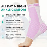 Modvel 2 Pack Ankle Brace Compression Sleeve | Injury Recovery, Joint Pain and More | Achilles Tendon Support, Plantar Fasciitis Foot Socks with Arch Support