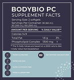 BodyBio Brain Supplement 100 Softgels - Pure Phospholipid Complex | Nootropics Booster | Enhance Focus, Brain Function, Cellular Repair Phosphatidylcholine for Increased Bioavailability