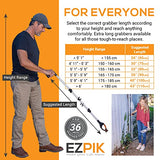 EZPIK® Award Winning Folding Grabber Tool for Elderly 36 Inch +Magnets - Grabber Reacher for Disabled & Seniors Heavy Duty Rotating Grippers for Reaching Underneath -Trash Grabbers & Pickers Heavy Dut