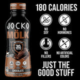 Jocko Mölk Chocolate Protein Shakes – Naturally Flavored Protein Drinks, KETO Friendly, No Added Sugar, 30g Grass Fed Protein - Ready to Drink, 12 FL Oz, 12pk, Liquid