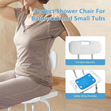 LEACHOI Shower Chair with Back Removable - 2 in 1 Nonslip Shower Stool for Inside Shower, Narrow Bathtub Chair, Adjustable Shower Seat for Seniors, Elderly, Handicap, Disabled (300 lbs)