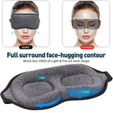 Sleep Mask, 100% Blackout Sleeping Mask for Side Sleeper, 3D Contoured Eye Mask for Women Men, Night Blindfold with Adjustable Strap, Super Soft Comfortable Eye Cover with Travel Pouch and Earplugs
