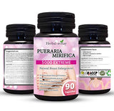 Pueraria Mirifica Capsules 5000mg - Natural Breast Enhancement Pills for Women - Breast Enlargement Pills - Breast Growth, Estrogen Supplement for Women and Men - 90 Vegetarian Capsules