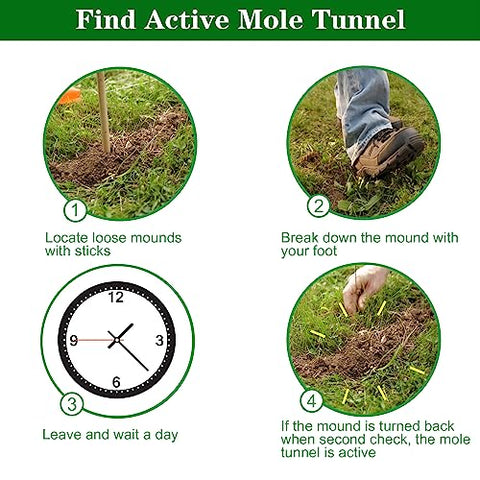 4 Pack Mole Traps That Kill Best, Mole Trap Easy to Set, Galvanized Steel Scissor Mole Traps for Lawns, Reusable Quick Capture Gopher Vole Traps Outdoor Use